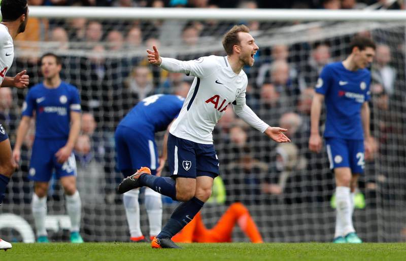 Right midfield: Christian Eriksen (Tottenham) – Scored a spectacular equaliser against Chelsea and played a part in the third goal. The classiest player on the pitch. Frank Augstein / AP Photo