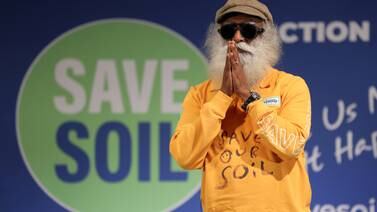 An image that illustrates this article Indian spiritual leader Sadhguru in Dubai for ‘save soil’ campaign