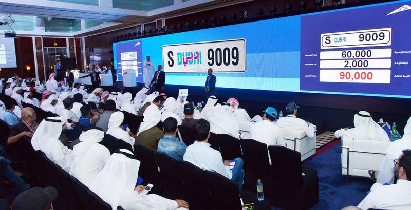 Dubai regularly holds auctions of prestigious car licence plates. Courtesy RTA