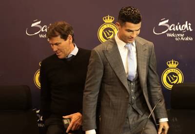 Al Nassr coach Rudi Garcia unveils new signing Cristiano Ronaldo. Reuters