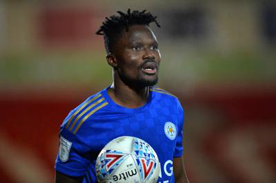 DONCASTER, ENGLAND - DECEMBER 04: Daniel Amartey of Leicester City during the Doncaster Rovers v Leicester City U21 Leasing.com Trophy match at Keepmoat Stadium on December 4, 2019 in Doncaster, United Kingdom. (Photo by Plumb Images/Leicester City via Getty Images)