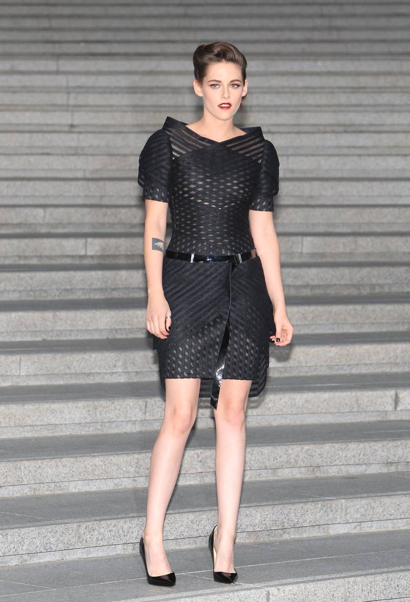 Kristen Stewart, in Chanel, attends the Chanel cruise show on May 4, 2015 in Seoul, South Korea.