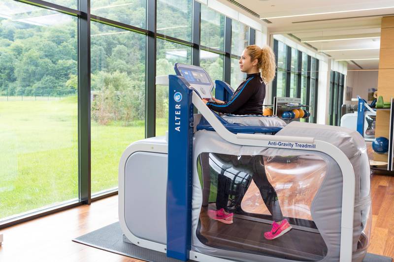 Anti-gravity treadmill at Chenot Palace Health Wellness Hotel in Gabala, Azerbaijan. Courtesy Chenot Palace Health Wellness Hotel 