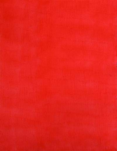 Mohammed KazemUntitled (Red)2015Acrylic on scratched paper90.5 x 60 in. Courtesy of Mohammed Kazem