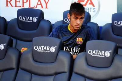 Now 21, Neymar readies himself for his Barcelona debut against Levante in August 2013. Getty