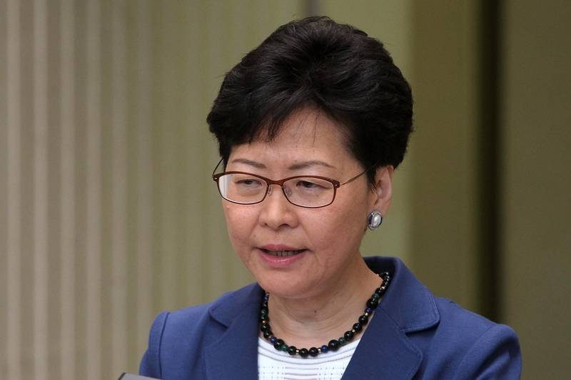 Hong Kong Chief Executive Carrie Lam attends a news conference in Hong Kong, China June 10, 2019. REUTERS/Tyrone Siu