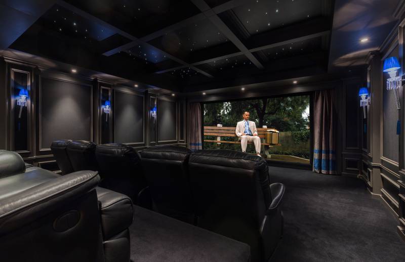 It comes with a fantastic cinema room.