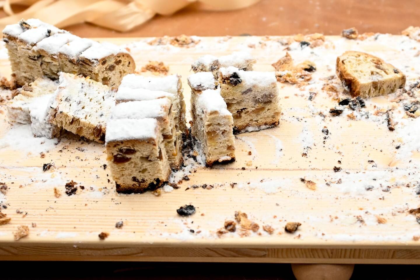 Pieces of a Christmas stollen cake at the 29th Dresden Stollen Festival in Dresden, Germany. EPA