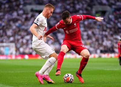 Didn't get much change out of Robertson but kept the Liverpool left back busy all night. PA