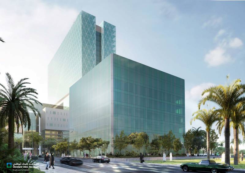 A rendering of Cleveland Clinic Abu Dhabi's dedicated cancer centre, which is set to open in 2022. Photo: Cleveland Clinic Abu Dhabi