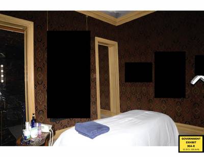A photo issued by US Department of Justice shows the massage room at Epstein's New York house.