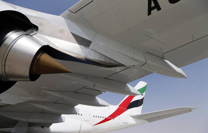 Emirates Airline is thhe world’s biggest customer of the Airbus A380 superjumbo. Karim Sahib / AFP