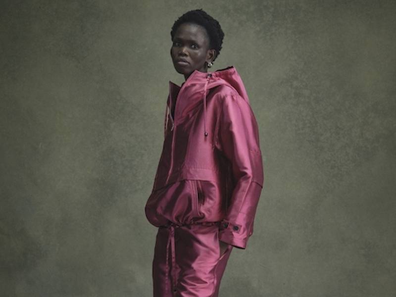 Sportswear in raspberry satin by Noon by Noor, part of the autumn/winter 2022 London Fashion Week. All photos: Noon by Noor