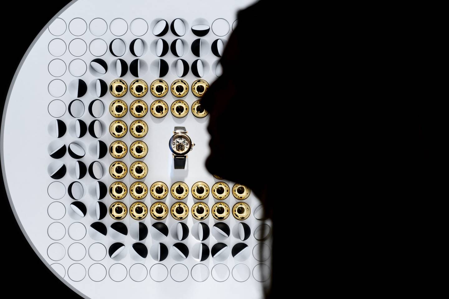 A watch from French luxury goods Cartier, owned by Richemont group, at a recent exhibition in Geneva. Cartier's chief executive said China, where Richemont has about 3,000 employees, could face a 'repeat of 2020' if Covid infections accelerate. AFP