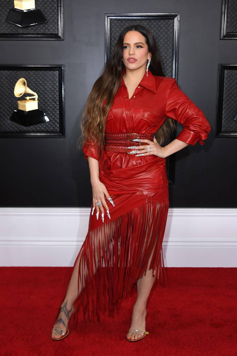 Spanish singer-songwriter Rosalia arrives for the 62nd Annual Grammy Awards on January 26, 2020, in Los Angeles.  AFP