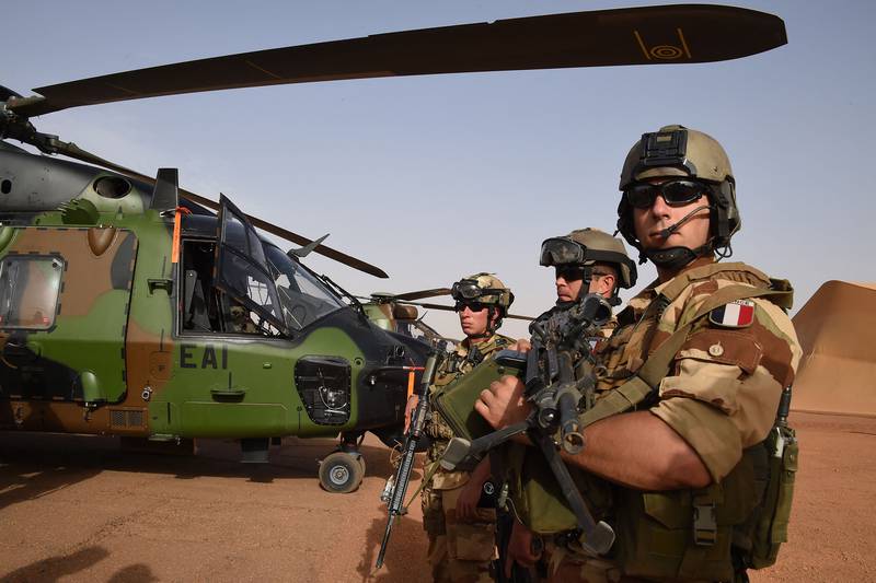 French soldiers in Gao, Mali. In February 2022, France said it was withdrawing its troops from Mali after almost a decade fighting against insurgents. AFP