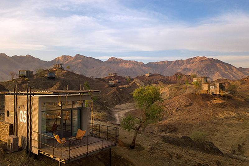 Hatta Damani Lodges offer cliffside accomodation.