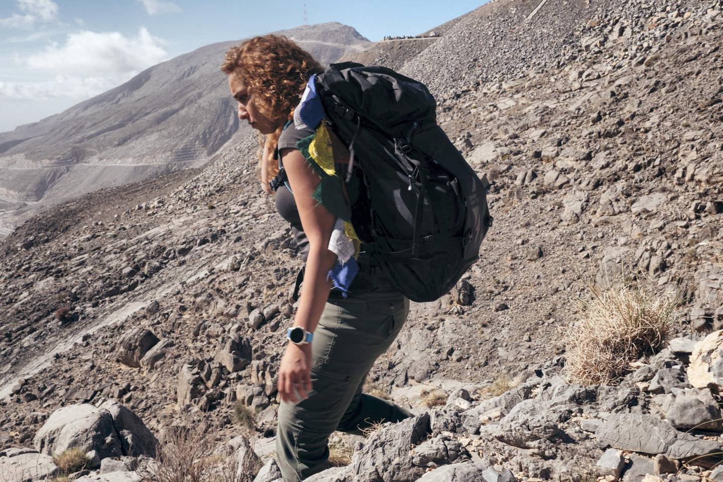 11.01.19 Dubai resident Fatima Deryan spending her Friday climbing the highest peak of the UAE; Jebel Jais  in Ras Al Khaimah. Fatima is training to climb Everest in March.Anna Nielsen For The National