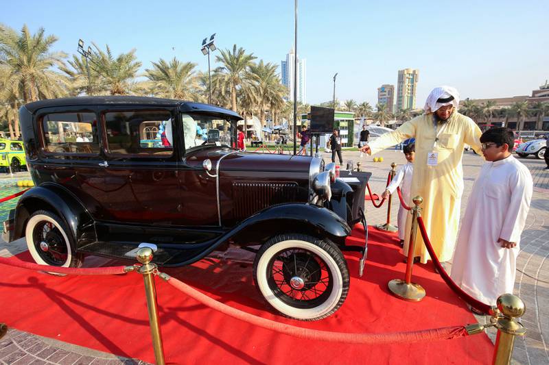 The Historical, Vintage and Classic Cars exhibition in Kuwait City includes a 1931 Ford Model A, the successor to Ford's groundbreaking Model T.