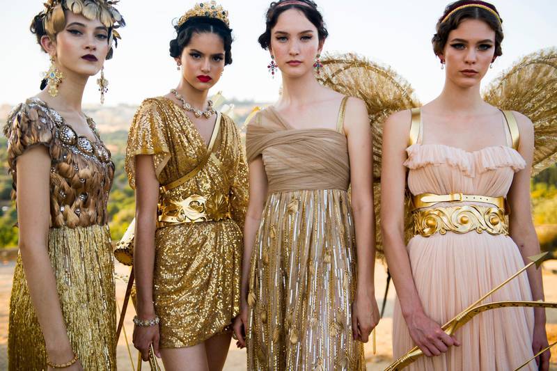For its latest Alta Moda collection, Dolce & Gabbana looked to Ancient Greece for inspiration. Courtesy Dolce & Gabbana