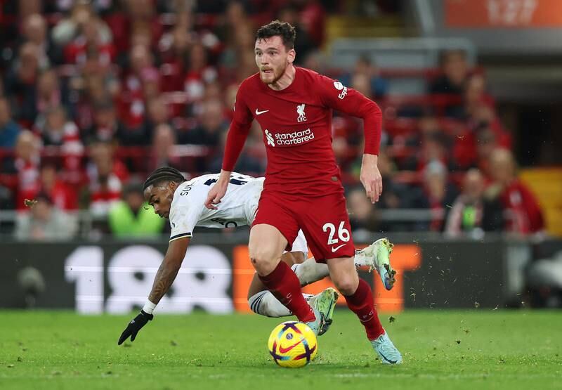 Andrew Robertson - 7. The Scot was the only Liverpool player who was anywhere near his best. He got up and down the line and provided the cross for Salah’s goal. Getty