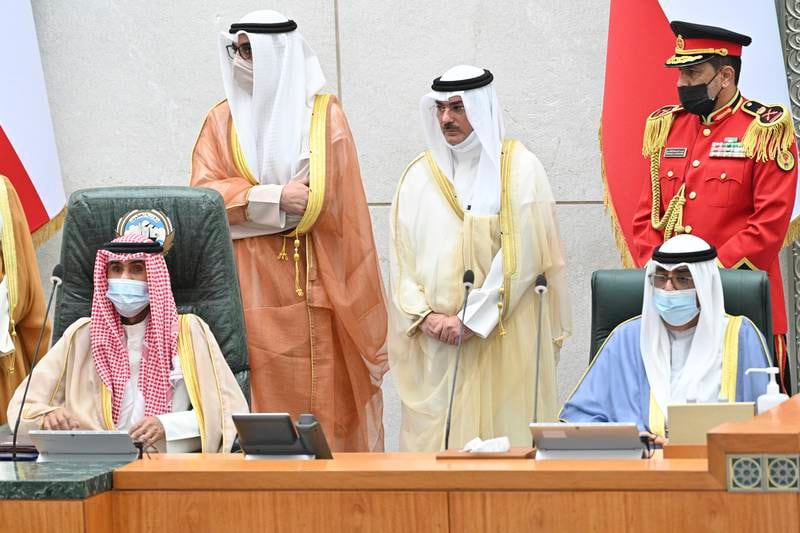 Sheikh Nawaf, Emir of Kuwait, left, and Crown Prince Sheikh Meshal Al Sabah, right. EPA