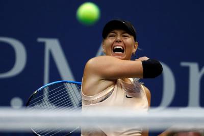 Tennis - US Open - New York, U.S. - August 30, 2017 - Maria Sharapova of Russia in action against Timea Babos of Hungary in their second round match. REUTERS/Mike Segar