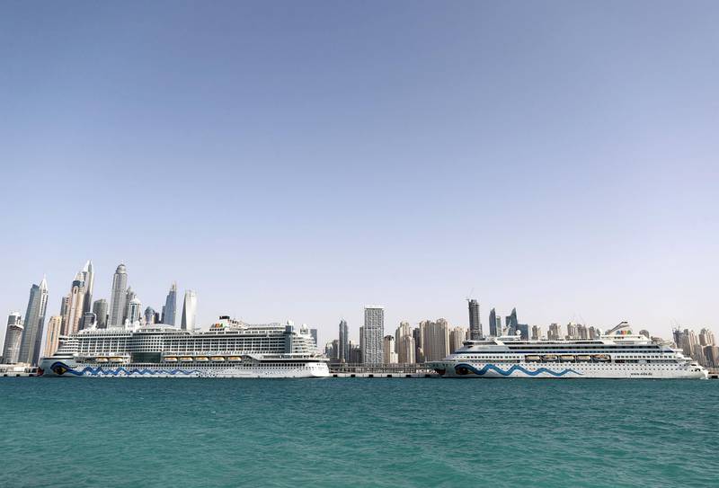 Two German cruise ships have become the first to dock at the Dubai Cruise Terminal