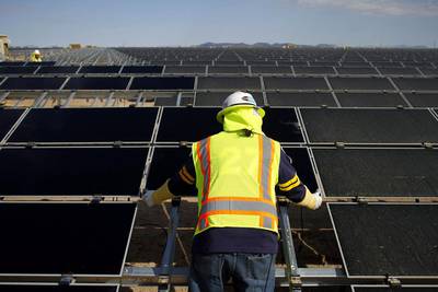 The shift to renewable energy sources will bring changes to existing international relations. Joshua Lott/Bloomberg News