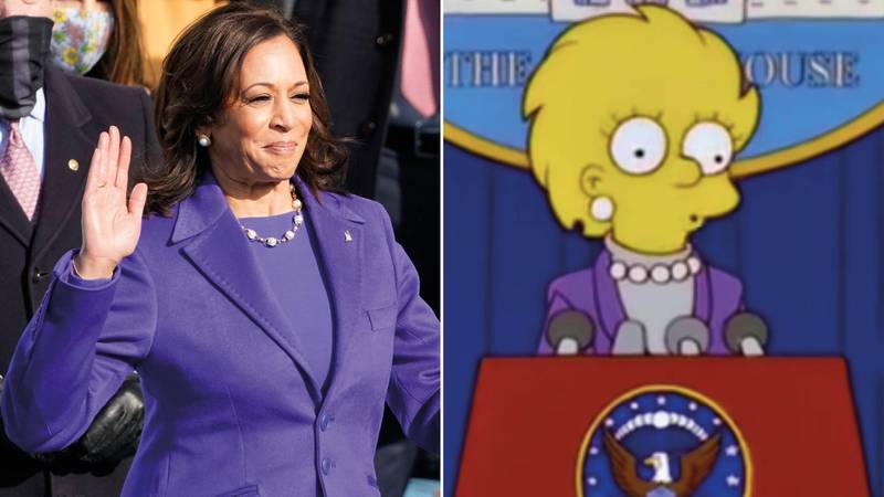 Did 'The Simpsons' predict Vice President Kamala Harris's inauguration day outfit? AP, The Simpsons 