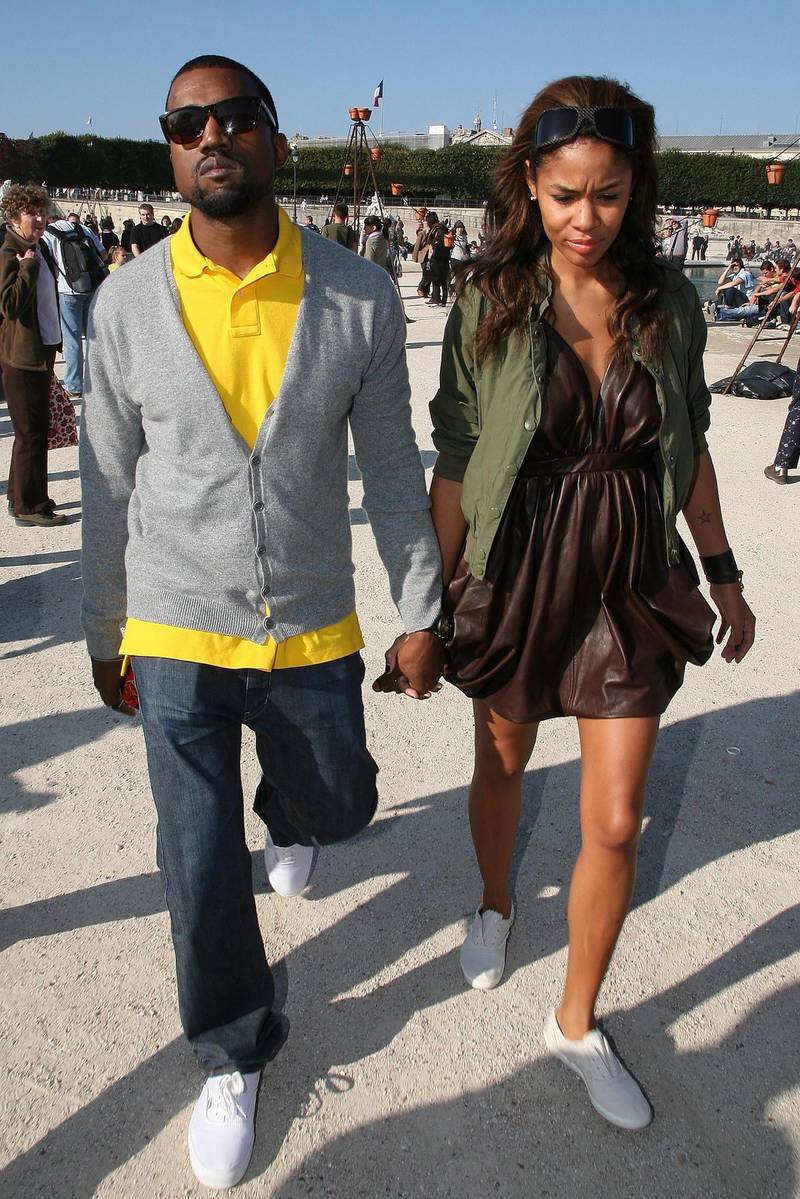 PARIS, FRANCE - OCTOBER 6:  Rapper Kanye West and Alexis Phifer arrive to attend the Chloe  fashion show during the Spring/ Summer 08 fashion week on October 6, 2007 in Paris, France.  (Photo by Julien Hekimian/Getty Images)