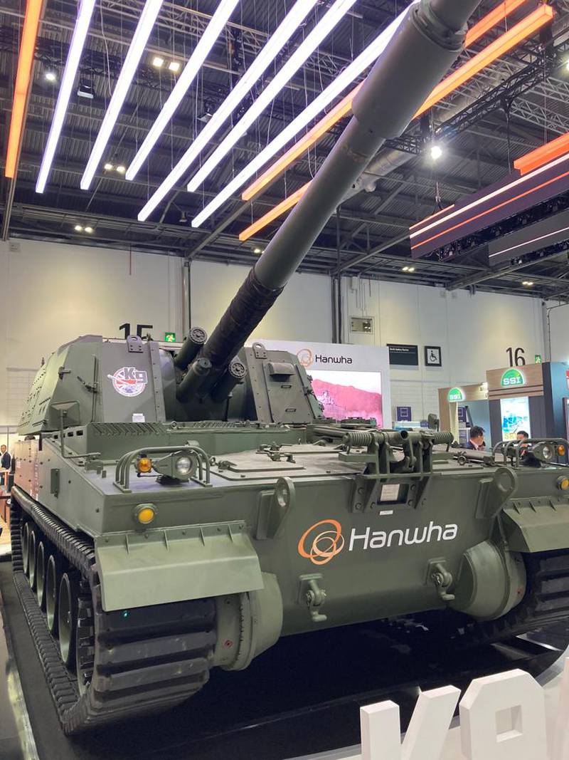 The K9A2 at the Defence and Security Equipment International (DSEI) fair. Thomas Harding / The National