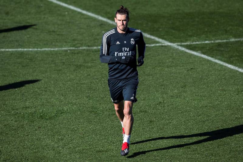 Gareth Bale takes part in a training session ahead of Real Madrid's La Liga clash with Eibar on Saturday. EPA