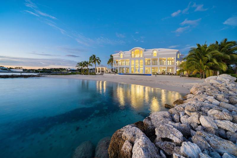 Elisium sits on a stretch of private beach. Courtesy Sotheby’s International Realty
