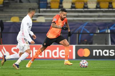 Shakhtar Donetsk midfielder Dentinho runs with the ball during the Champions League match against Real Madrid. AFP