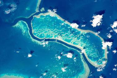 Australia's first underwater hotel suites are located on the Great Barrier Reef, with the world's largest coral reef systemhere seen from space. EPA