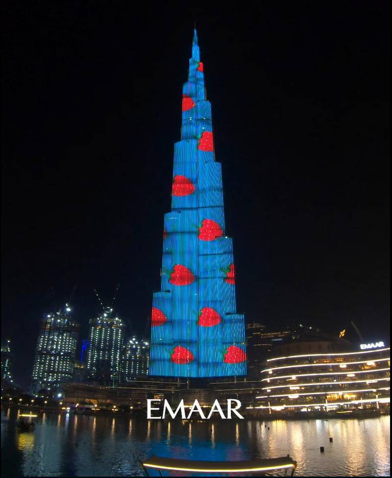 A still from Karl Taylor-Knight's 'Summer Done' LED show at the Burj Khalifa, which will be displayed daily throughout September. Courtesy Burj Khalifa 