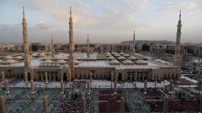 Muslims pray at Masjid Al Nabawi after completing the Hajj pilgrimage in Madinah, Saudi Arabia. Getty images