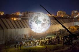 A mock-up of the Moon sculpture in the Aida refugee camp in the occupied West Bank. Photo: Luke Jerram