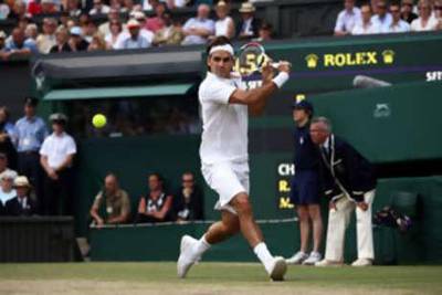 Roger Federer in action during his semi final win.