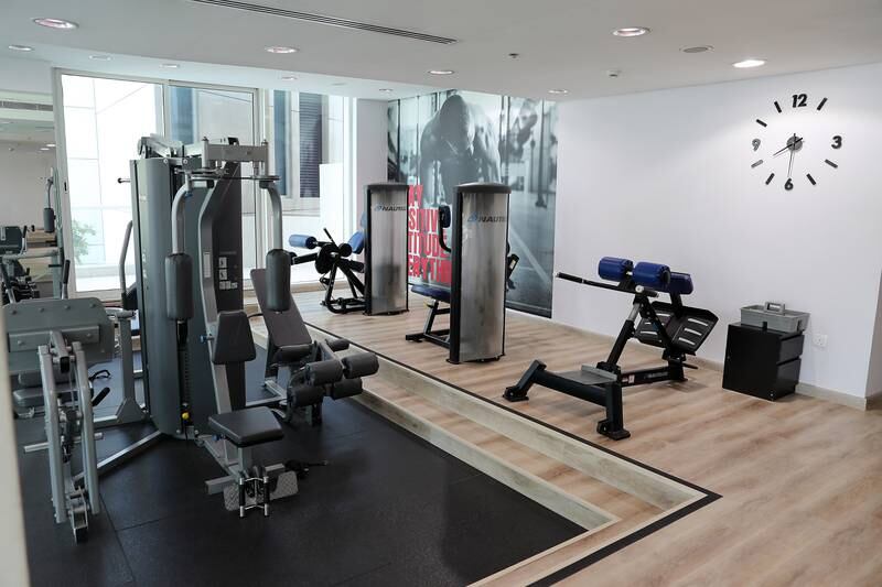 The gym inside the building