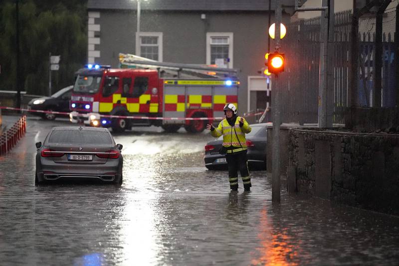 Flooding in Tullow, in Ireland. Heavy downpours and flooding have hit parts of the country as thunderstorms marked the end of the heatwave. PA