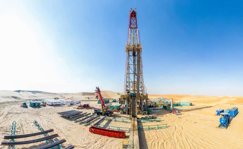 An Adnoc Drilling rig. The company says its deal with Helmerich & Payne will improve drilling efficiencies and save operational costs. Photo: Adnoc