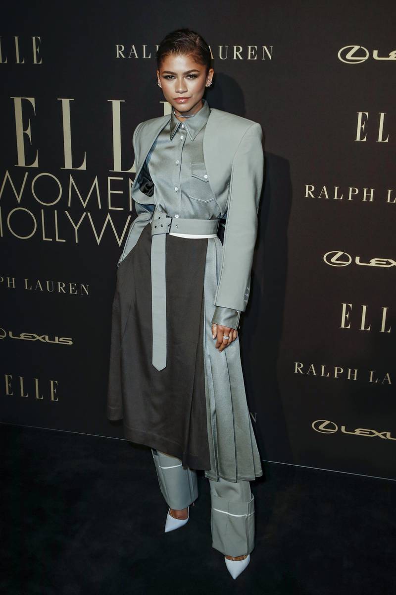 epa07921567 US actress Zendaya Coleman poses on the red carpet during the 26th Annual ELLE Women in Hollywood Celebration, Beverly Hills, California, USA, 14 October 2019.  EPA-EFE/ETIENNE LAURENT