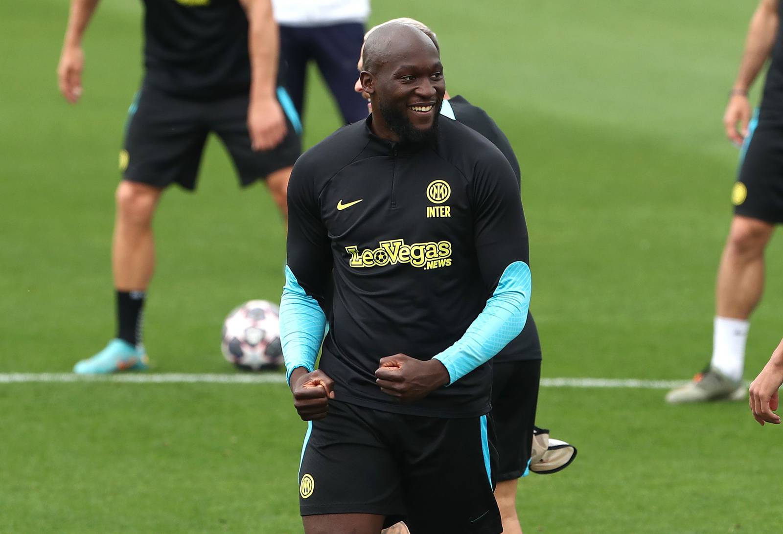 Romelu Lukaku during an Inter Milan training session at Angelo Moratti Sports Centre on May 9, 2023 ahead of the Champions League semi-final first leg match against AC Milan. Getty