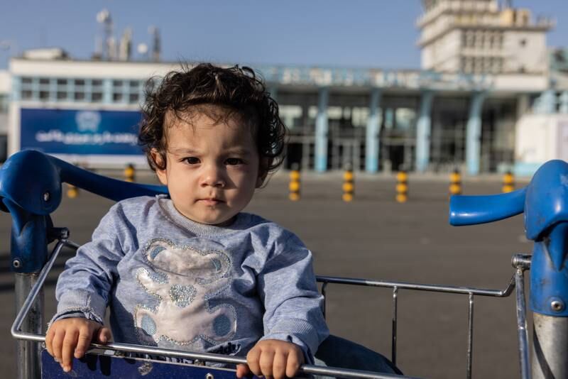 Sonia, 1, flew to Kabul from Herat with her family. Stefanie Glinski for The National