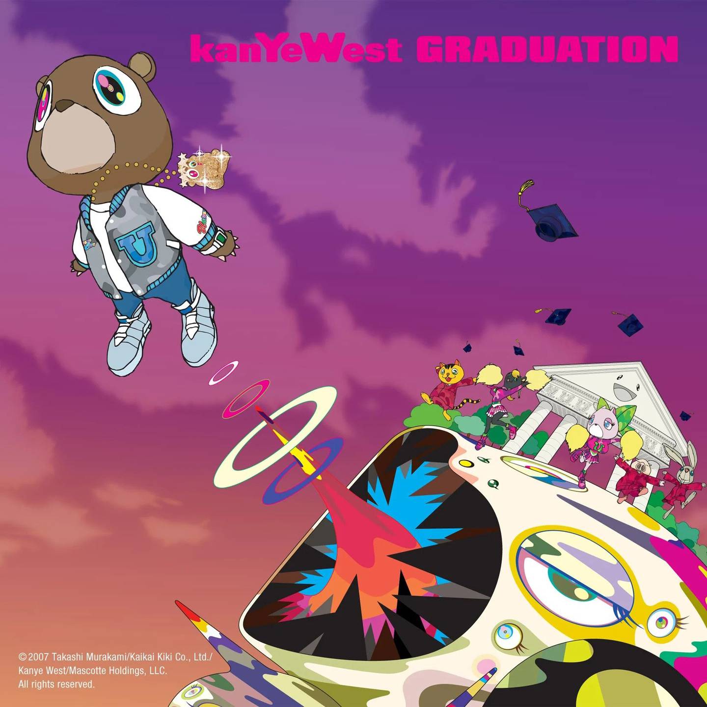 Among the artist's most recognisable collaborations was his artwork for Kanye West's 2007 album Graduation. Photo: Roc-A-Fella and Def Jam