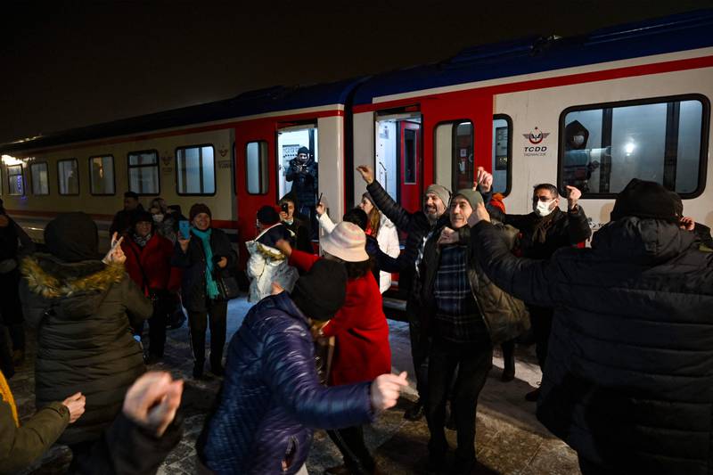In Erzurum, the last stop before Kars, at an altitude of 1,945 metres, passengers perform a traditional dance on the frozen platform, with backing from a tea vendor's radio.