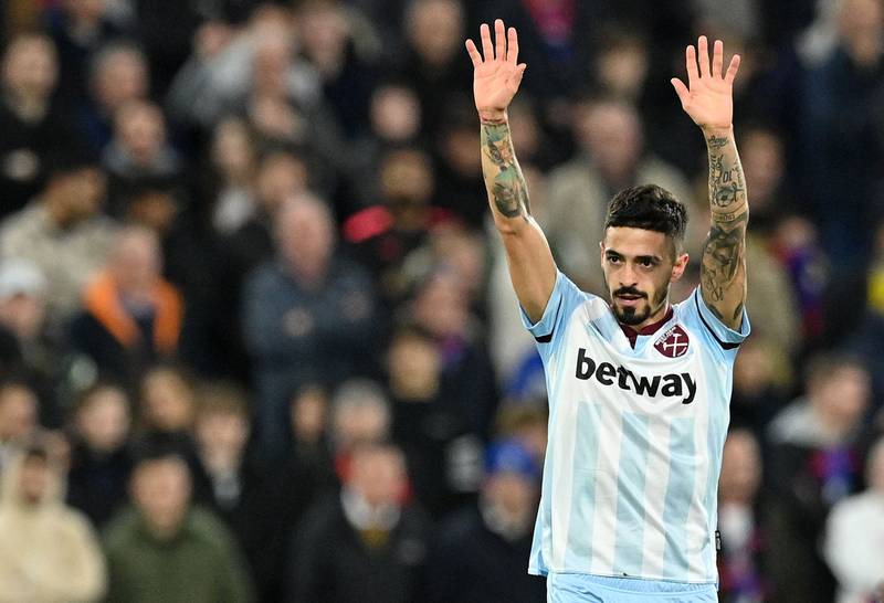 Centre forward: Manuel Lanzini (West Ham) – The scourge of Crystal Palace has six goals against them now. His first on Saturday was a terrific volley after a glorious touch. AFP