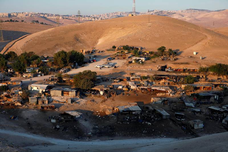 FILE PHOTO: A general view shows the main part of the Palestinian Bedouin encampment of Khan al-Ahmar village that Israel plans to demolish, in the occupied West Bank September 11, 2018. REUTERS/Mohamad Torokman/File Photo
